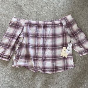 💗 3/$35 💗 off the shoulder plaid